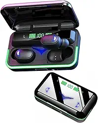 Kit Fone de Ouvido Sem Fio Bluetooth 5.1 Duplo TWS Som Imersivo, Compatível com Iphone e Android, Ideal para o Dia a Dia e Exercícios Com Case de Carregamento, Cabo e 3 Pares de Borrachina para o Fone
