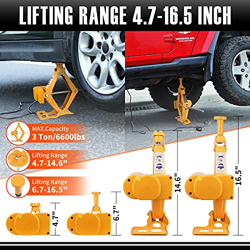 Image of E-HEELP Electric Scissor Car Jack Kit 3 Ton 12V with Impact Wrench, 6600 lb