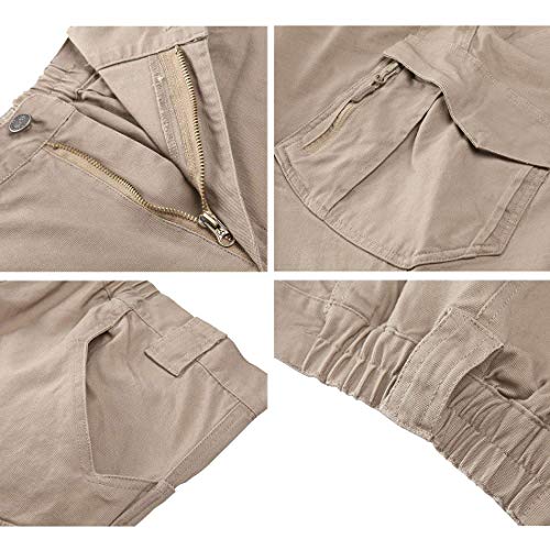 ReFire Gear Men's Tactical Military Cargo Pants Swat Stretch Cotton Outdoor Hiking Airsoft Trousers with Multi-Function Pockets Khaki - Image 6