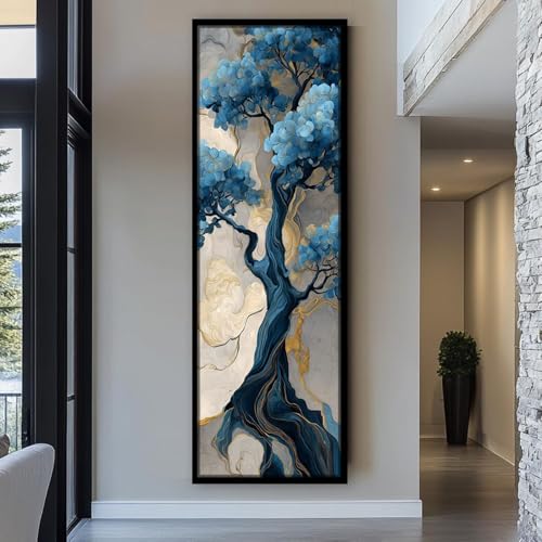 Tableau sur toile arbre vertical 65x195 cm pour déco de hall - 3