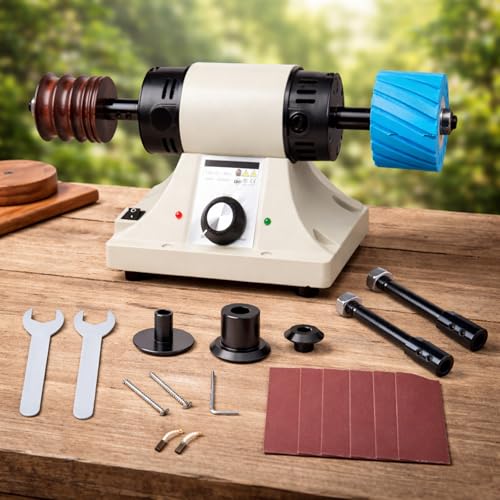 Leather Polishing Burnishing Machine, Leather Edge Grinding Kit Adjustable Rosewood Grinding Head Sander Buffing Motor for All Vegetable Tanned Leather 8000rpm 110V