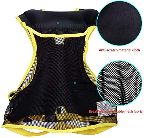 FORWEWAY Aufblasbare Schnorchelweste, Option Sommerstrand, Unisex, Geeignet für Viele Wassersportarten, 66-220 lbs(Schwarz)