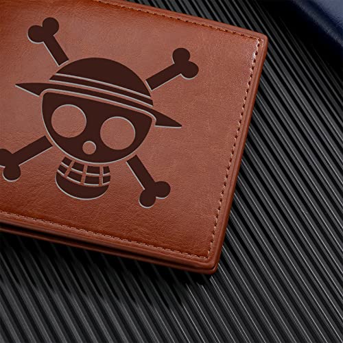 Thtcsq Anime One Piece Luffy Leather Wallet For Man Engraved Personalized Leather Wallet Cosplay Luffy Fans Gift Birthday Gifts For Boyfriend Friends Son Graduation Christmas Gifts (Luffy) #TOP4
