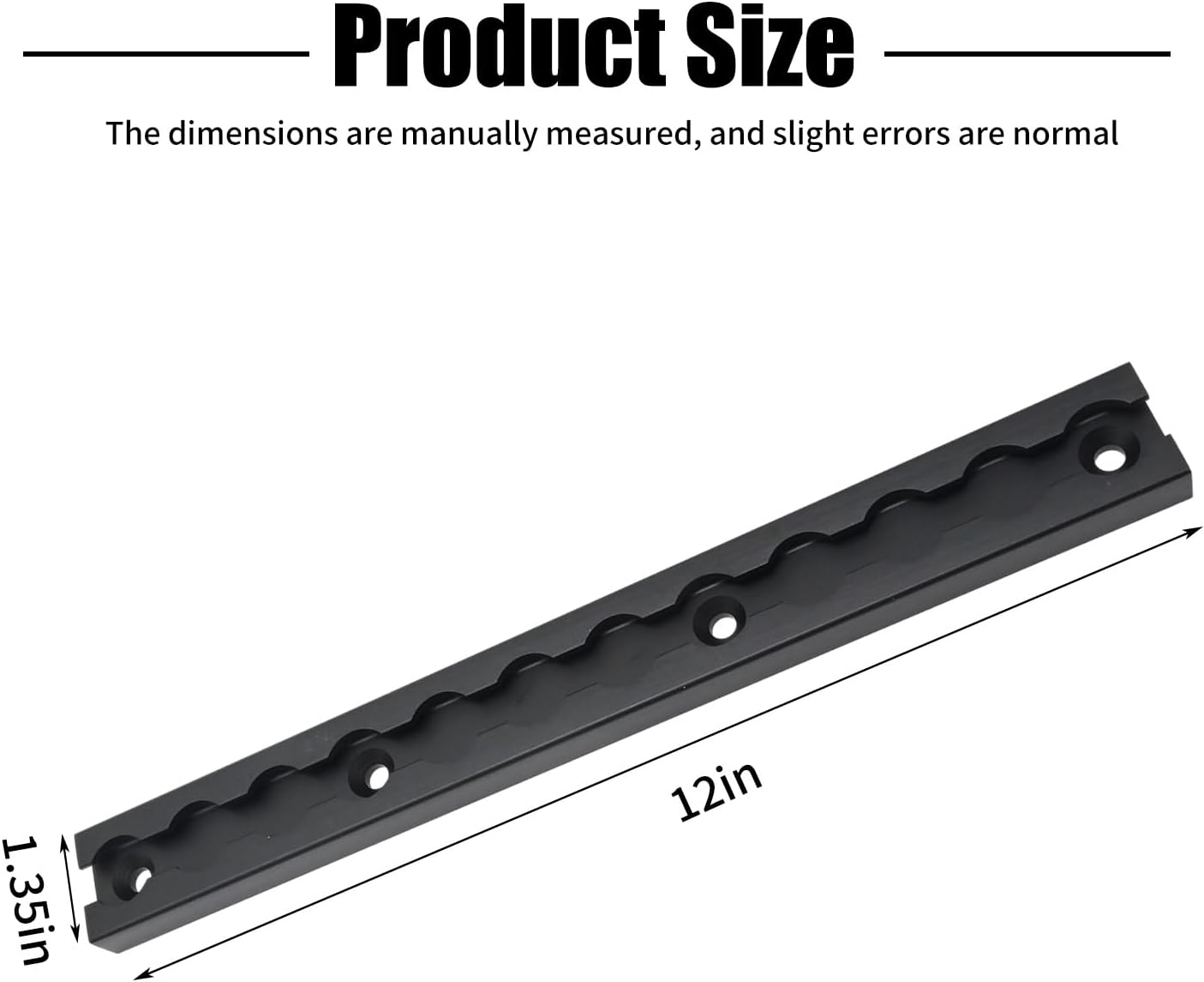 4Pcs Black L Track 12 Inch L Track Black Powder Coated Aluminum for Truck Beds, Utility Trailers, Truck, Trailer, Van, Secure Motorcycles, ATVs, and Bikes