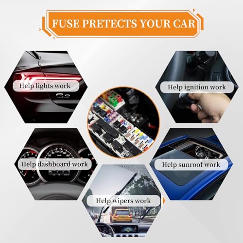 Image of Xfopz 120Pcs Fuse Assortment Kit, Car Boat Truck SUV Auto Automotive Assorted Replacement Blade Mini Fuses -2A 3A 5A 7.5A 10A 15A 20A 25A 30A 35A with Fuse Puller (120)