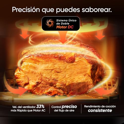 Miniatura 4 de Cosori Compacto Turbo Tower Freidora De Aire 8,6 Litro, Revestimiento Cerámico Sin Pfas Ni Teflon, Doble Resistencias 2600w Con Motor Dc, Air Fryer Doble Cesta Vertical, 6 Funciones, Ahorra De Espacio