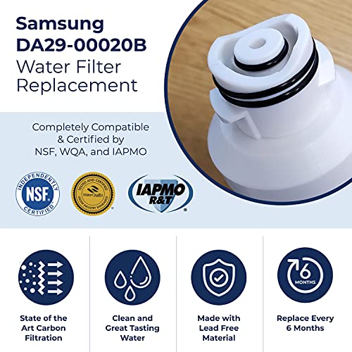 Pureline Da29-00020B Samsung Refrigerator Replacement Water Filter, Haf-Cin/Exp, Rf263Beaesr Water Filter, Samsung Rs25J500Dsr, Rf28Hmedbsr, Rf263Beaesg Water Filter, Rf4267Hars, Rf28Hfedbsr - 3 Pack #TOP4