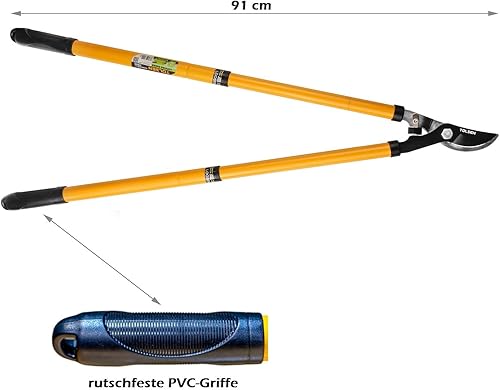 Miniatura 3 de TOLSEN Podadoras y podadoras de derivación, podadora telescópica de árbol, podadora de yunque, mango extensible de trinquete de 26 a 36 pulgadas,