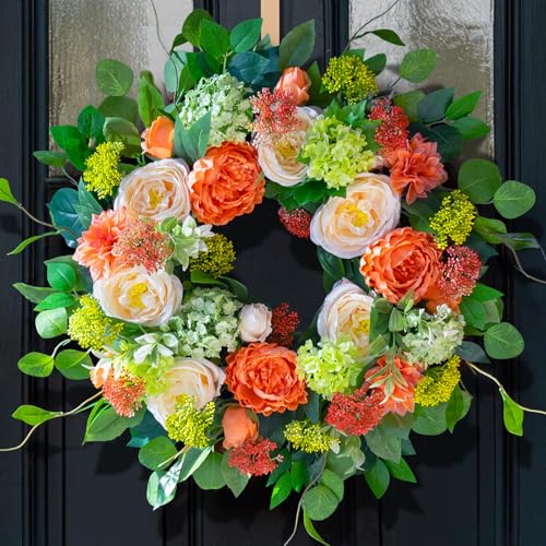 CHvista Spring Wreaths for Front Door Outside 24 Inch Luxury