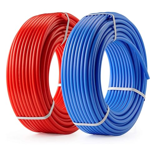 Generic PEX A Tubing -2 Rolls of PEX A Tubing- 1/2 Inch X 100 ft Blue and Red PEX Pipe - Non-Barrier Radiant Heating PEX Plumbing - For Cold and Hot Water Tubing (Type A)