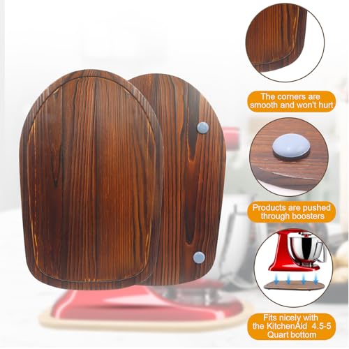 Image of Mixer Slider Mat for Tilt Head Kitchen Aid 4.5-5 Qt Stand Mixer, Appliance sliding mat for kitchenaid Artisan 4.5-5 Qt, Kitchen Countertop Storage Accessories Moving Tray attachments (Brown)