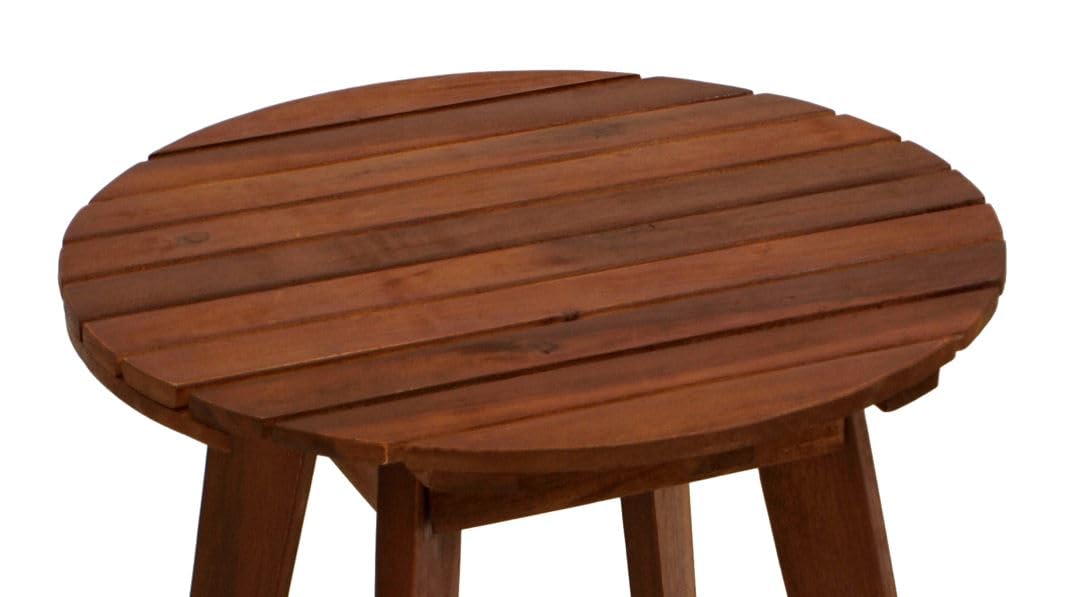 DEGAMO Beistelltisch BAYAMO aus Akazien Holz, runde Form, 40cm Durchmesser, Oberfläche dunkel geölt