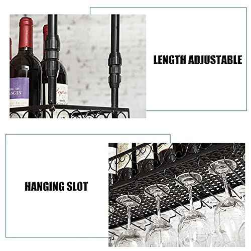 Support pour bouteille de vin de plafond pour bar à domicile - 5