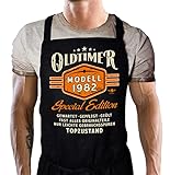 LOBO NEGRO Grillschürze Kochschürze Küchenschürze als Geschenk zum 40. Geburtstag aus reiner Baumwolle - Oldtimer