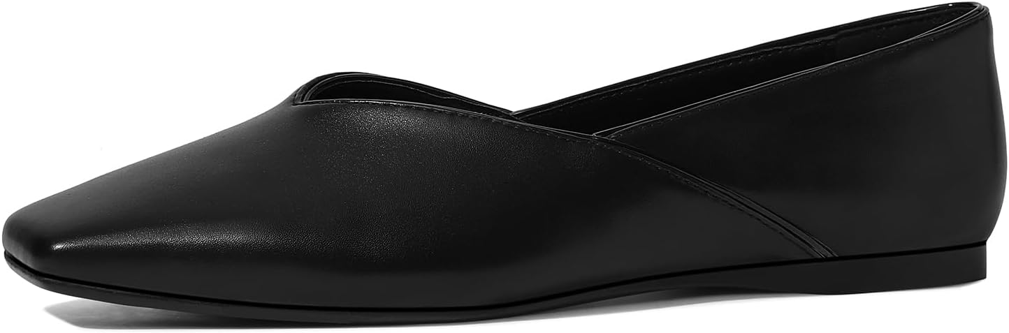 Women's Flats Comfortable Square Toe Ballet Flats Slip On Casual Dress Shoes Flats for Women