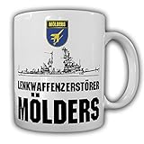 Tasse aus Keramik Tasse Mölders D186 Zerstörer Wappen Schiff Bundeswehr Marine Klasse 103 Lenkwaffen Bundesmarine #21818