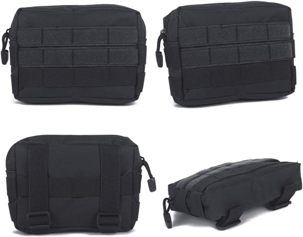 Tactical Molle Pouch Mini Tactical Admin Pouch Nylon EDC Utility Pouches Tools Bag for Outdoors(Black), One Size