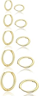 Small Gold Hoop Earrings for Women: 14K Gold Huggie Hoop Earrings for Cartilage Helix Tragus Hypoallergenic Tiny Thin Hoop Earrings Sets for Multiple Piercing (6/7/8/9/10mm)