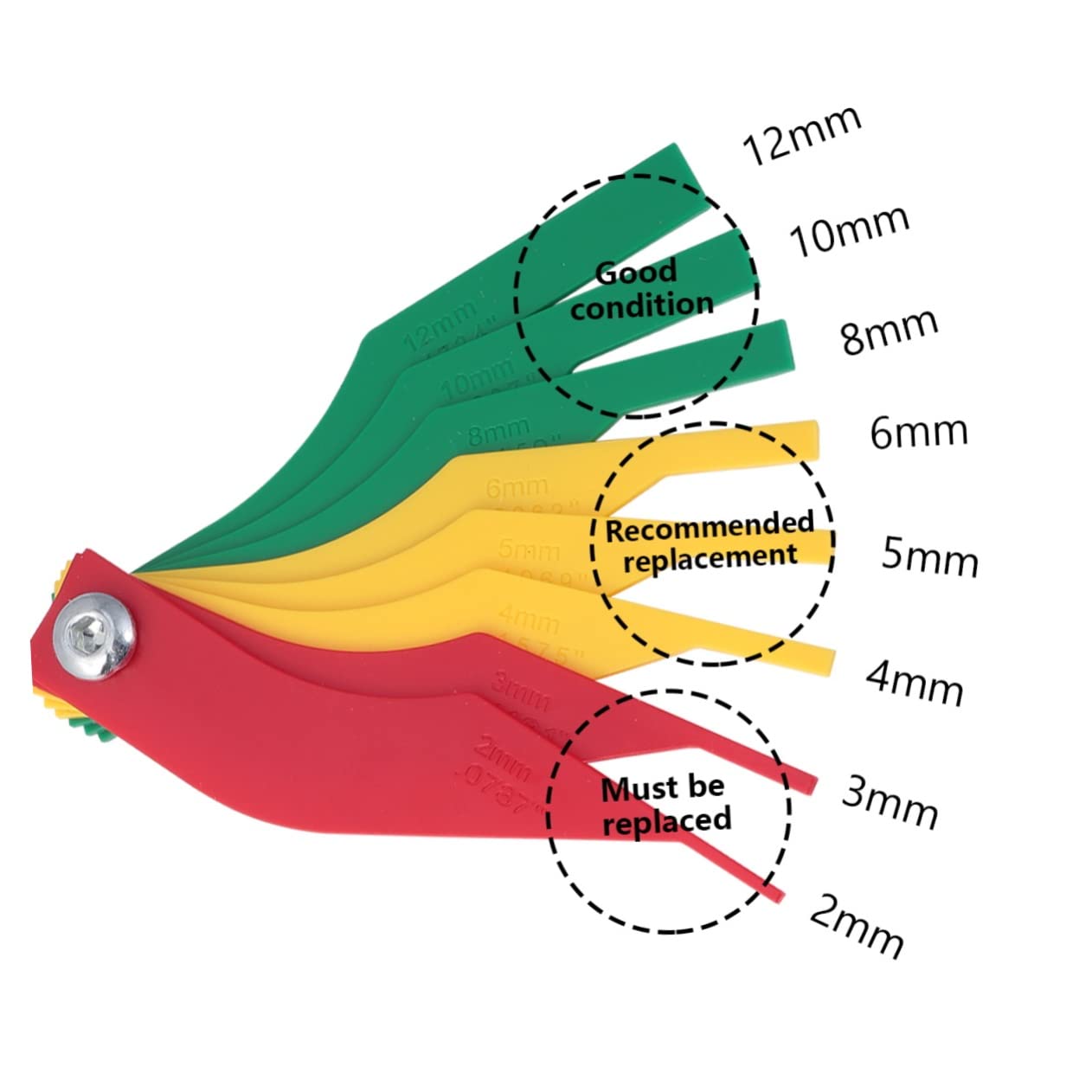 OSOLADY Brake Pad Measurement Tool Brake Pad Scale Accurate Reading Automotive Gauge