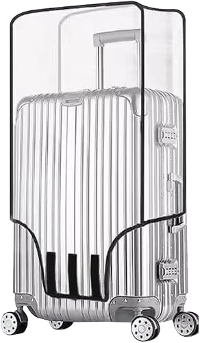 Clear Suitcase Cover - 20 22 24 26 28 30 Inch Suitcase Covers - PVC Waterproof Luggage Cover - Top and Side Handle Gap Suitcase Protector, 20 Inch, 20 Inch, Transparent Clear Travel Luggage Covers