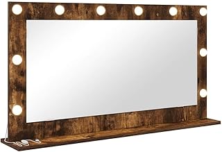 Comprar vidaXL Espejo de Tocador Rectangular Roble Ahumado 100 x 55 x 18 cm, Espejo para Dormitorio, diseño Moderno, Vidrio Elegante, iluminación LED, Pieza Decorativa para arreglarte