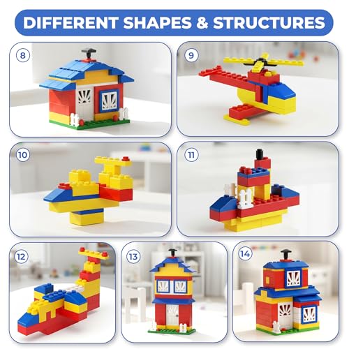 Image of RATNA'S Elite Building Blocks, 130 Interlocking Pieces Educational Construction Blocks for Kids 3+ Years, Creative Learning Toy to Make Multiple Structures & Objects