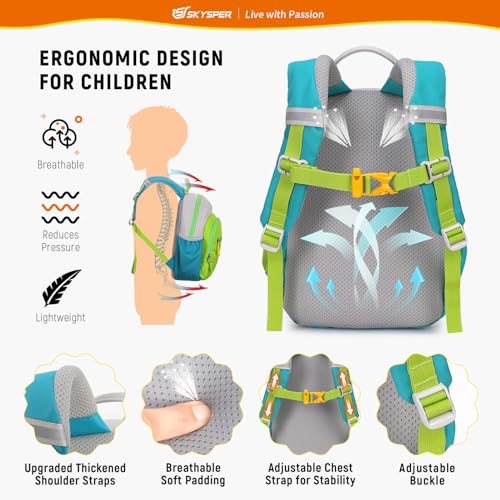 SKYSPER Toddler Backpack for Boys Girls Kids Travel Backpack Preschool Kindergarten Travel Daypack(Green) - Image 4