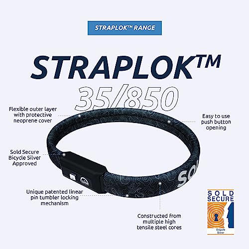 Squire Bike Locks STRAPLOK™ 35/850 Black: Tough and Lightweight Wearable Bike Lock with Multiple High Tensile Steel Cores - Image 3