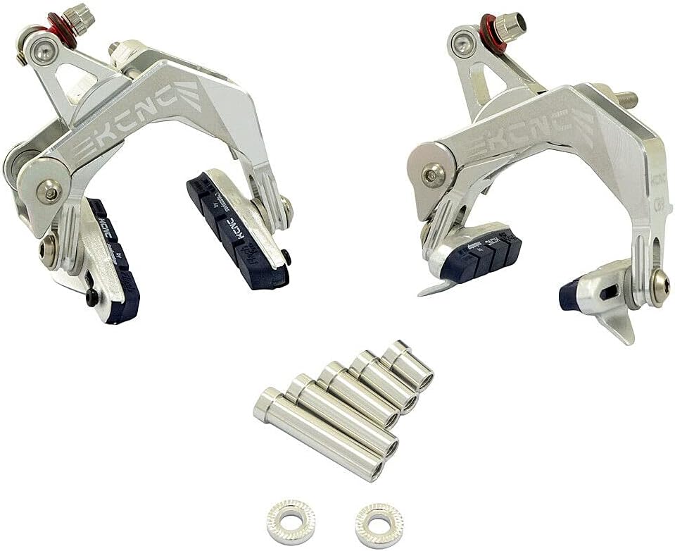 KCNC CB9 Road Caliper Brake Set Front and Rear Designed for Road Bike Wide Wheel Rim, Silver, SK2045
