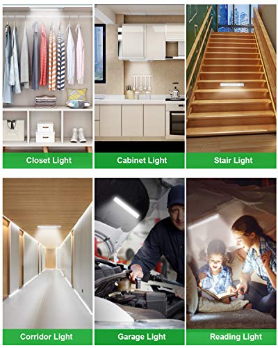 Goodland Under Cabinet Lighting 80 Led Closet Light, Motion Sensor Lights Indoor Usb Rechargeable Dimmable Wireless Stick-On Night Light Bar For Kitchen, Wardrobe, Garage, Stairs, Bedroom (3 Packs) #TOP5