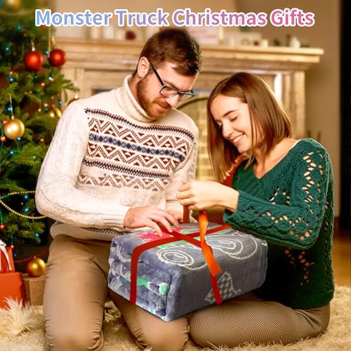 Image of COMFAR Glow in The Dark Monster Truck Blanket for Boys /Girls /Kids /Toddler /Baby, Monster Truck Toys for Boy Age 3-12, Car Blanket for Birthday /Gifts 40 inchx 50 inch