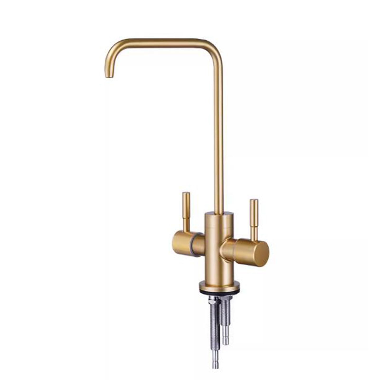 Rubinetto del filtro dell'acqua Rubinetto del depuratore dell'acqua in oro spazzolato Doppia uscita Rubinetto della cucina in acciaio inossidabile di raffreddamento singolo Acqua potabile-C(A)