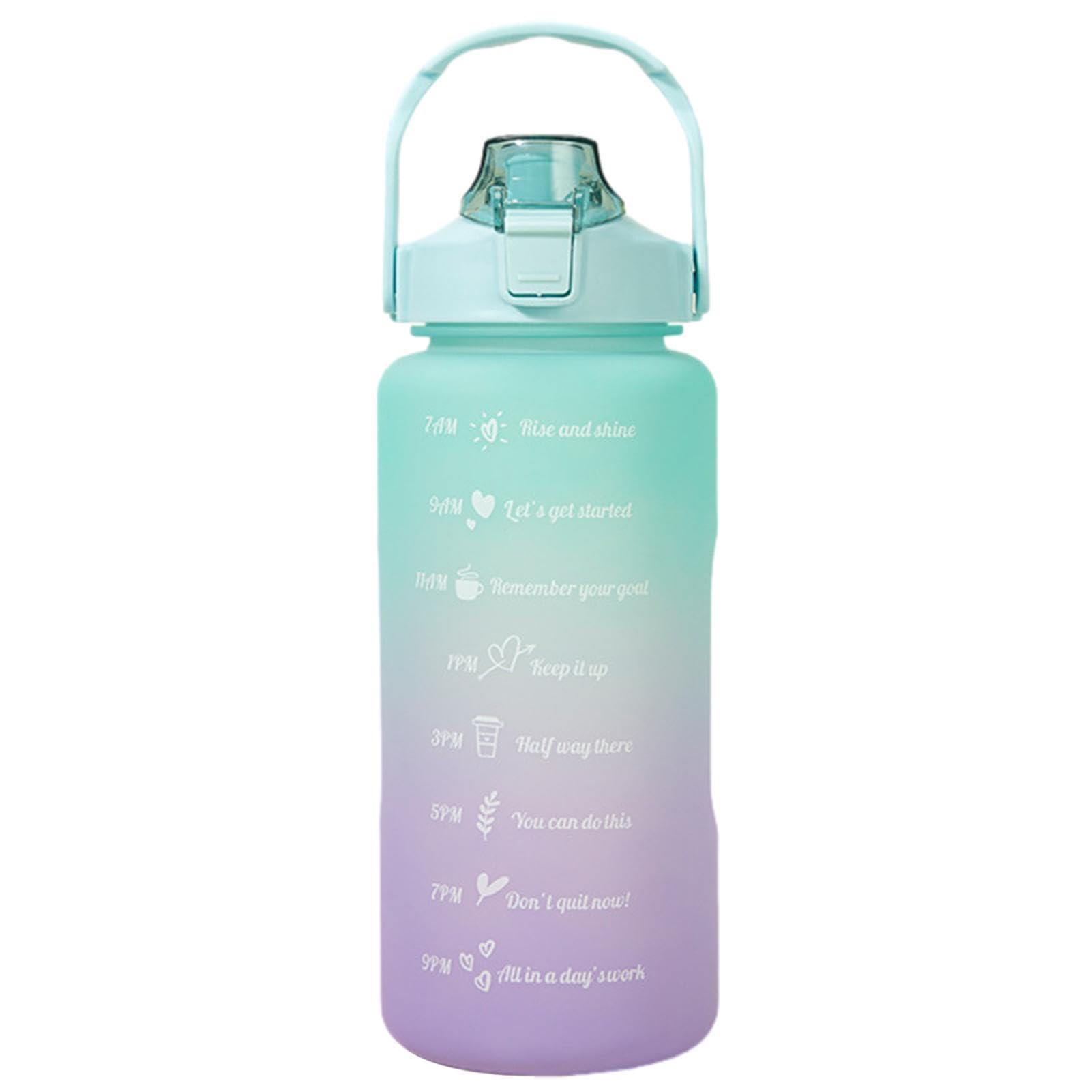 Große Kapazität Wasserflasche, 2L Wiederverwendbare Auslaufsichere Sportflasche mit Strohhalm, ideal für Fitness, Outdoor-Aktivitäten, BPA-frei