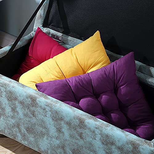 Banc de rangement ottoman rectangulaire bleu-vert pour maison moderne