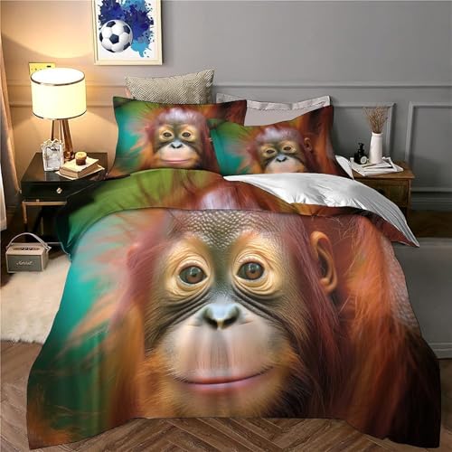 Parure de lit microfibre bébé orang-outan super douce 135x200cm