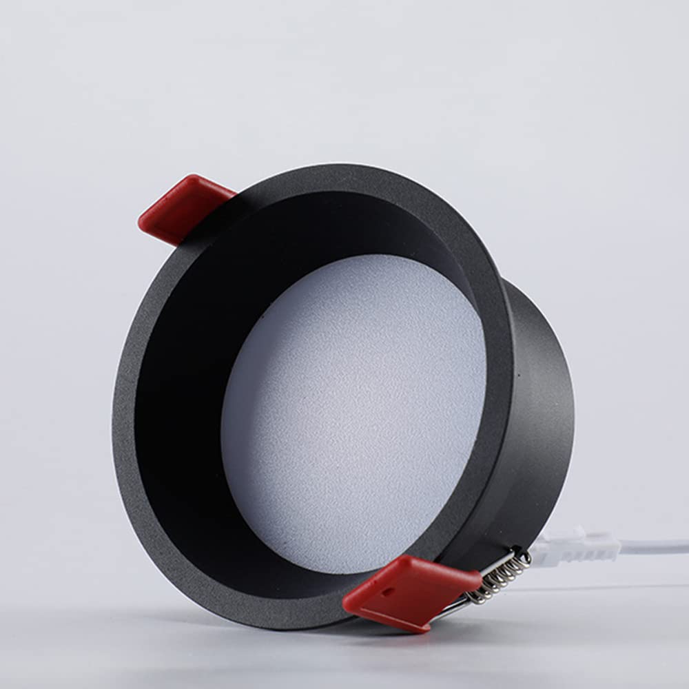 Oświetlenie wpuszczane LED, 4 sztuki, 7 W/12 W, modernizacja, downlight, możliwość ściemniania, wysoki CRI 90, 3 temperatury barwowe, bez migotania, czarne wykończenie, lampa sufitowa do kuchni, 3000