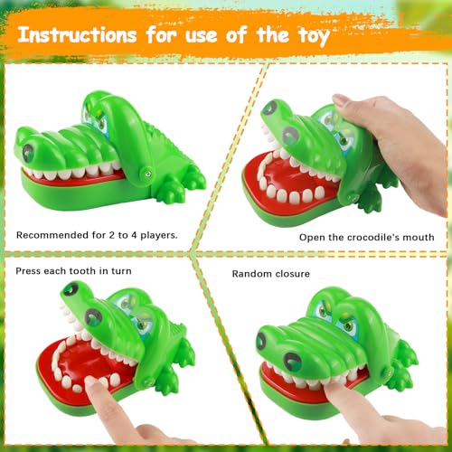 JSMTKJ Krokodil Spiel, Croco Doc Spiel, Krokodil Zähne Spielzeug Spiel, Beißt Nach Dem Zufallsprinzip für Kinder, Familienspiel, Partyspiel