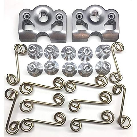 UTVDistribution 1/4 Turn Quick Release Aluminum Dzus Button with Springs and Tab Plates 10 Pack-Free Rivets ! Cover