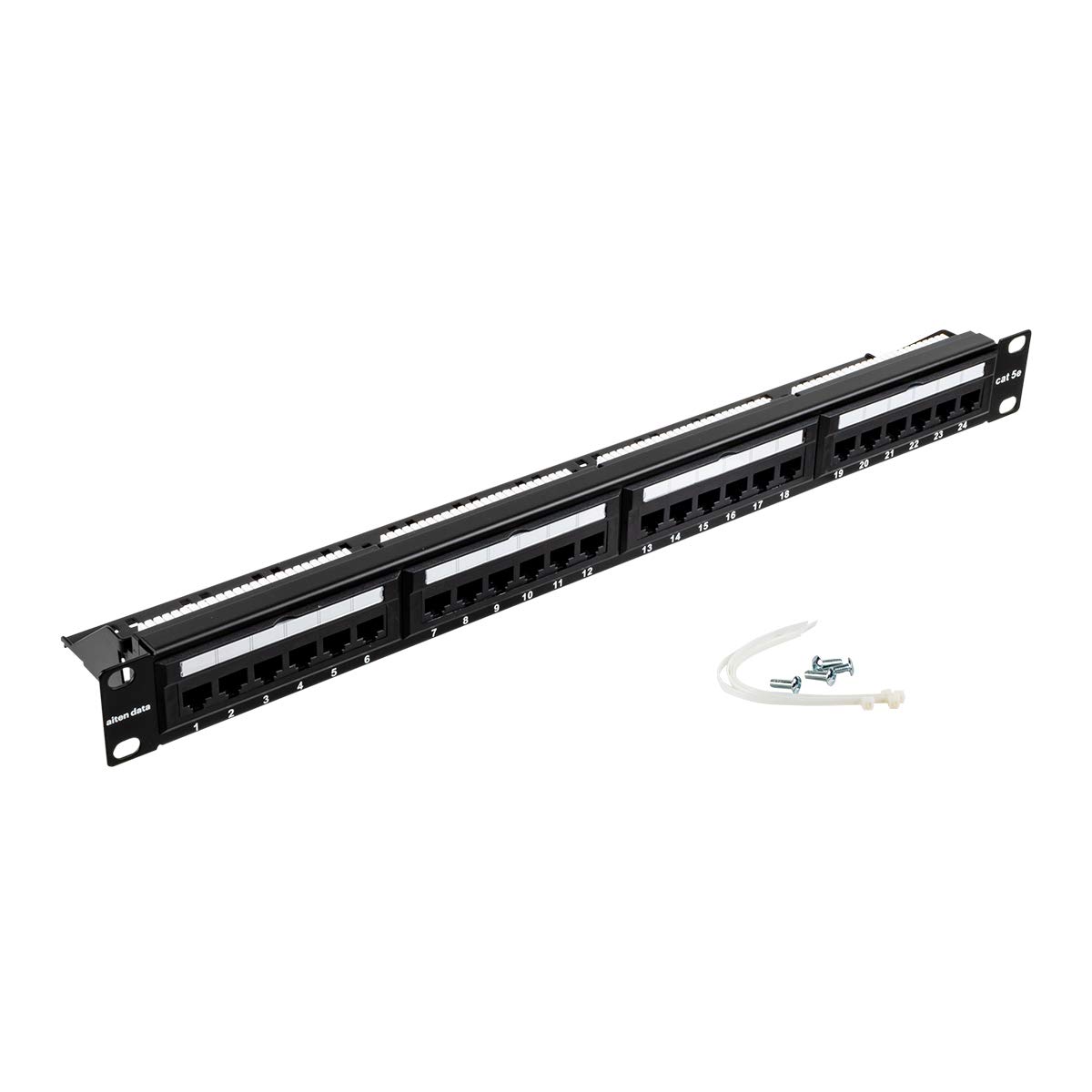 Aiten Data Patch Panel, Pannello di Patch, 1U 24 Porte Cat 6 UTP Armadio Rack