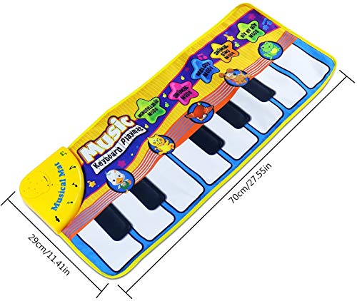 Piano Playmat, Kids Piano Mat Muzikaal Tapijt Baby Vloer Toetsenbord Mat Touch Play Muziek Dans Mat voor Peuter Kinderen… - Image 8