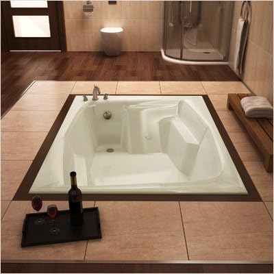 St. Nevis 54 x 72 x 23 Rectangular Soaking Bathtub Color Bone, Tile Flange: No, Front Skirt: Yes
