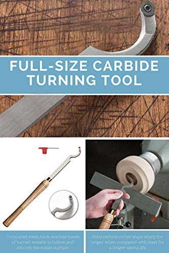 Hollower Swan Neck Woodturning Lathe Tipped Tool Bended Lathe Chisel Tool Hollower With 12Mm Round Carbide Insert And A Screw And Star Key Wrench For Wood Hobbyist Or Diy Or Carpenter, Rc-12 #TOP2