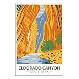 PUBDSKBLDE Letrero de metal de metal Eldorado Canyon State Park Vintage Decor Art Sign Home Kitchen Bar Cafe Club Cueva Wall Decor Retro Travel Sign 20 x 30 cm