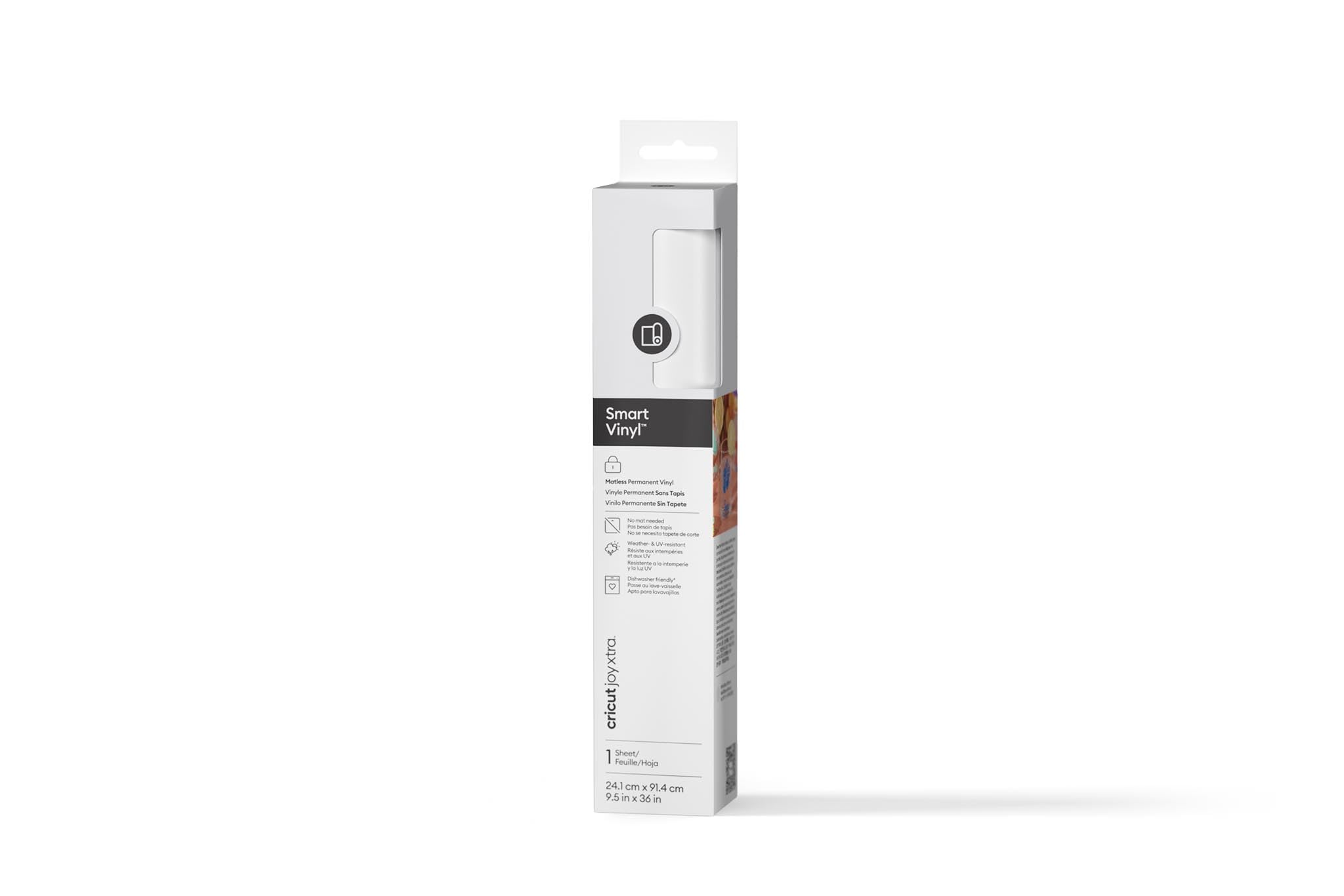 Vinyle Permanent Intelligent Cricut Joy Xtra 24,​1x91,​5 cm 1 feuille (Blanc)