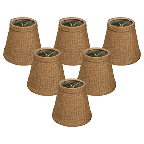 Royal Designs, Inc. CS-989-5BL-6 Hardback Empire Chandelier Shade with Trim, 3 x 5 x 4.5, Burlap, 6-Pack