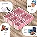 Simple Houseware Underwear Drawer Organizer for Lingerie/Undergarment/Bra/Panty/Sock/Onesie, Set of 6, Pink