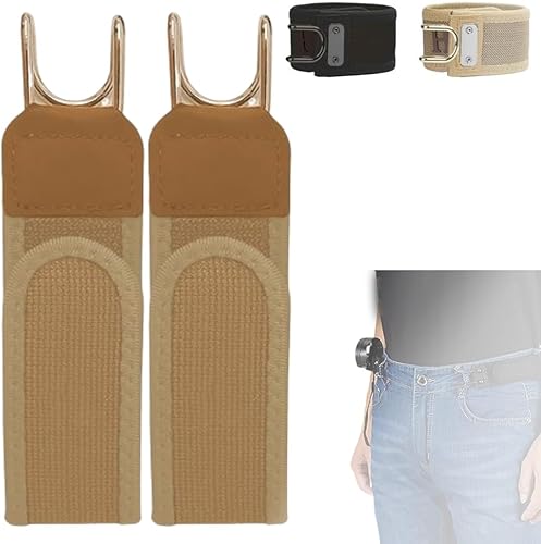 Ganchos para cinturón sin hebilla, gancho de metal táctico, cinturón elástico, cinta mágica ajustable, sin hebilla para hombre y mujer
