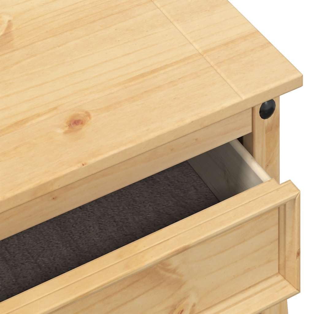 Tavolo consolle Corona in legno di pino massiccio con manico in metallo, 73 x 35 x 73 cm, tavolino sottile con cassetto, spazio per soggiorno, corridoio, ufficio e camera da letto
