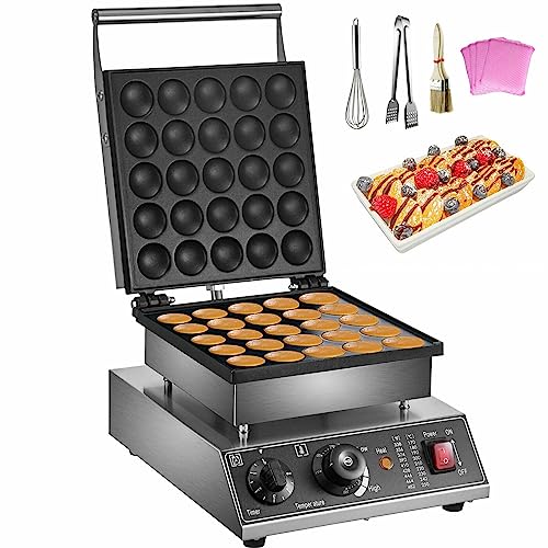Máquina for hacer gofres eléctrica, Waffleras cuadradas redondas, Mini máquina for hacer tortitas holandesas, electrodomésticos de cocina Para principiantes (hágalo usted mismo)(25 Pcs Round Waffle)