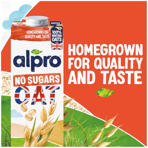 Alpro Oat Drink - No Sugars - 100% British Oats - Unsweetened Plant-Based Long Life Dairy Free & Lactose Free Milk Alternative - 1L (Pack of 8) - Image 2